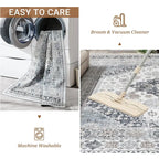 Tapis Floral Rétro Lavable Machine et Doux – Référence : 483216