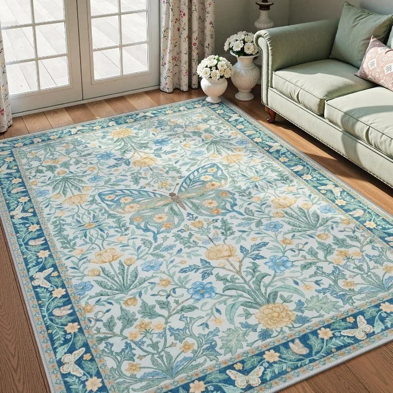 Tapis Floral Papillons Doux et Anti-dérapant – Référence : 487251