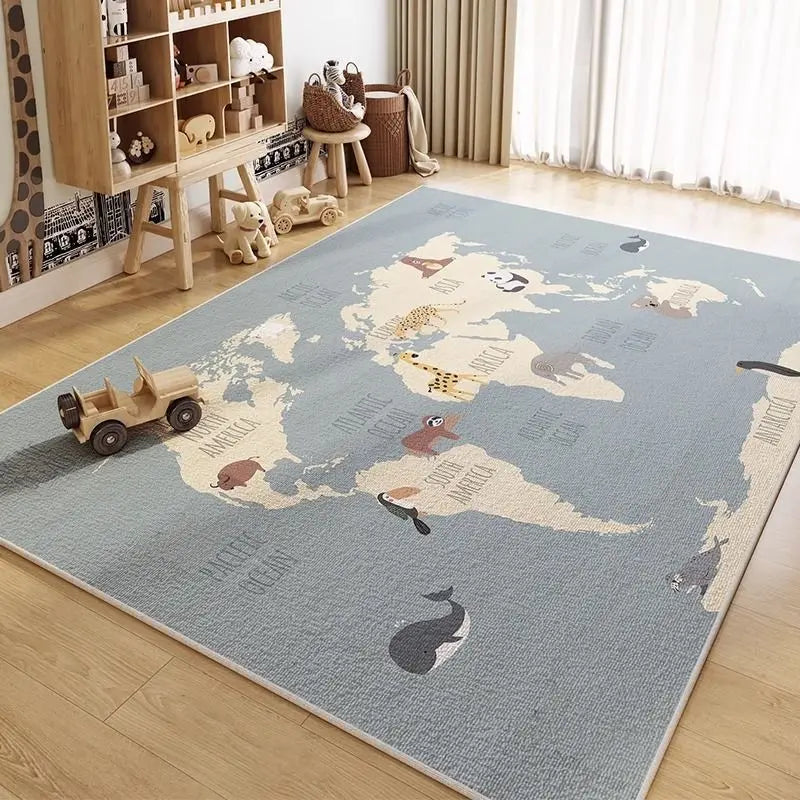 Tapis pour Enfant Illustré avec carte du monde – Référence : 478921
