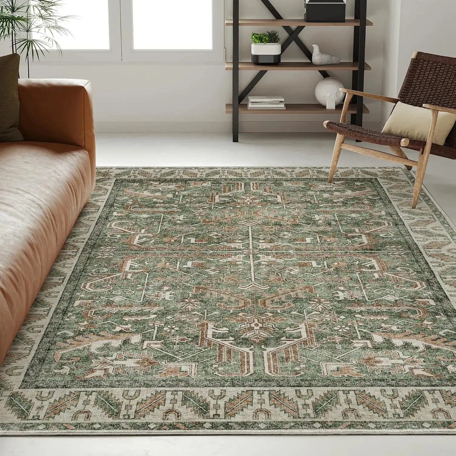 Tapis Bohème / Oriental Vintage et Antidérapant – Référence : 485132