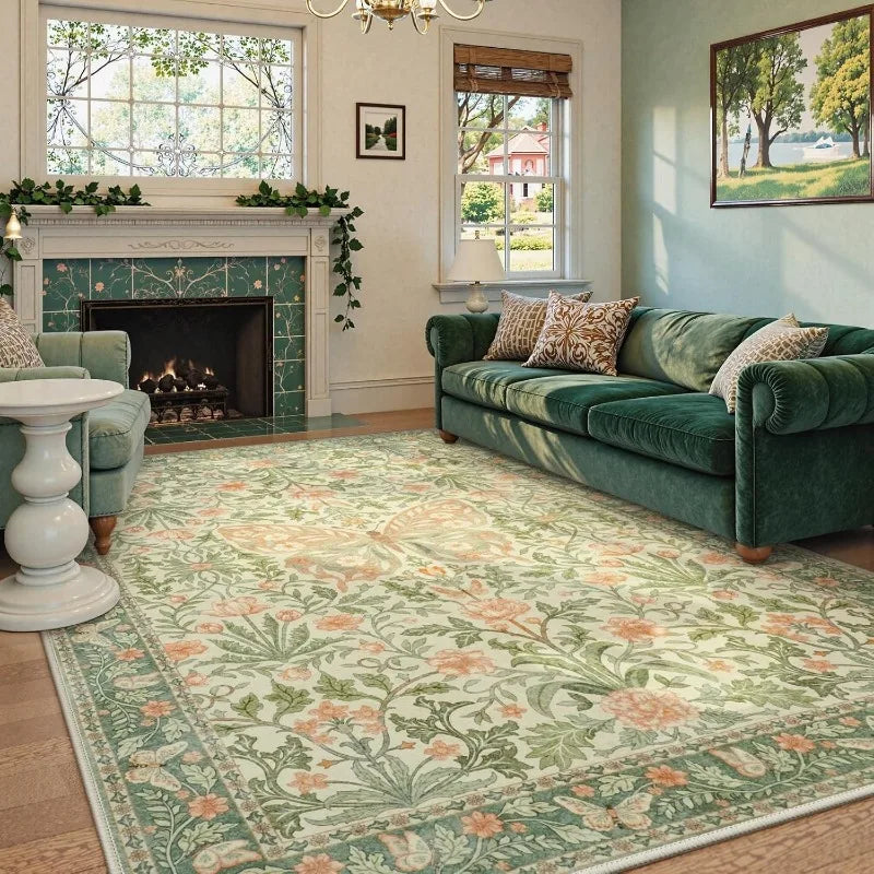 Tapis Floral Papillon Doux et Antidérapant – Référence : 748392