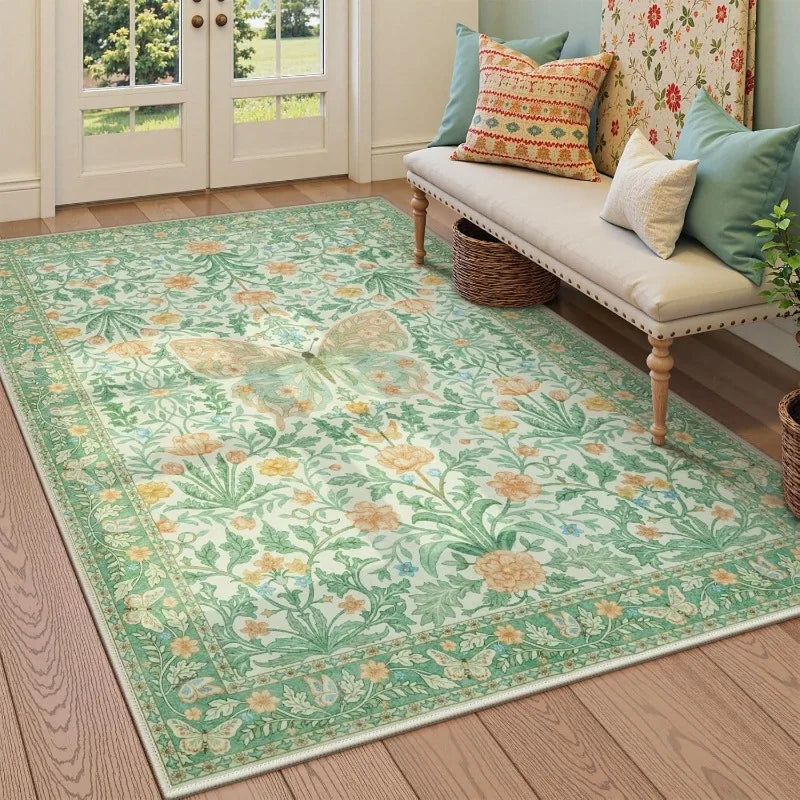 Tapis Floral Papillons Doux et Anti-dérapant – Référence : 487251