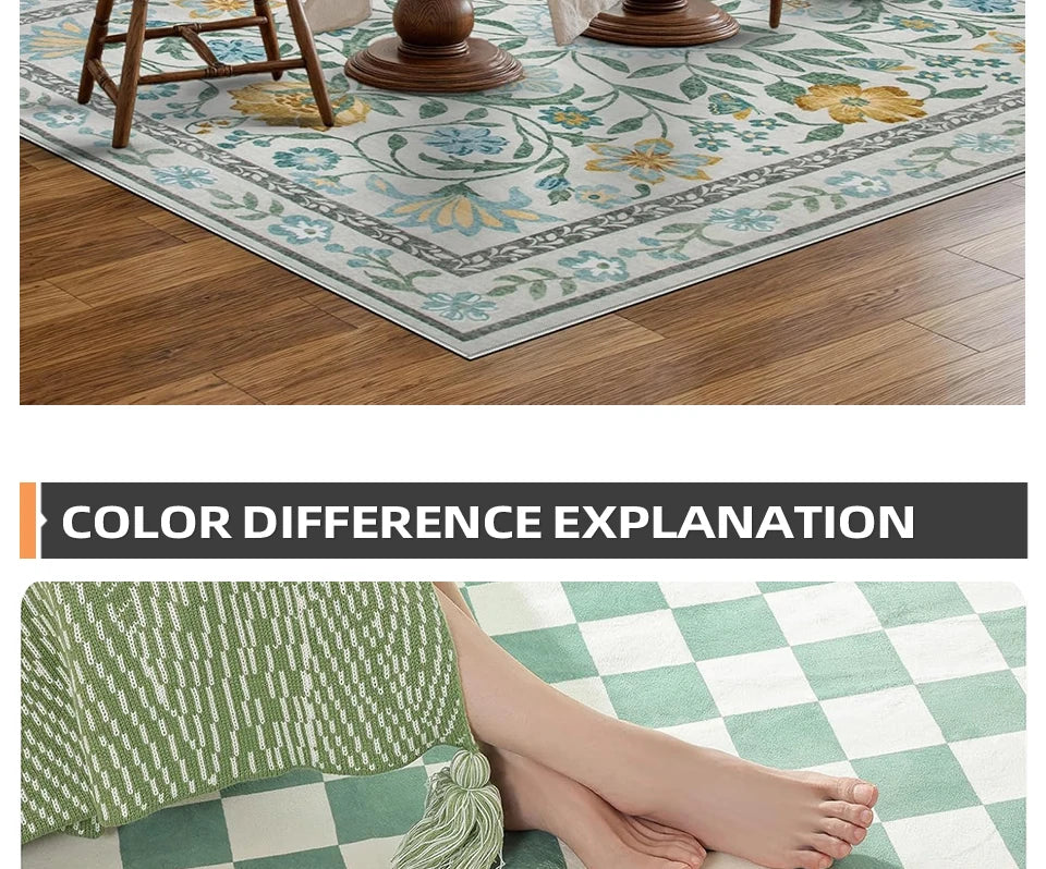 Tapis Floral Doux et Lavable en Machine – Référence : 526874