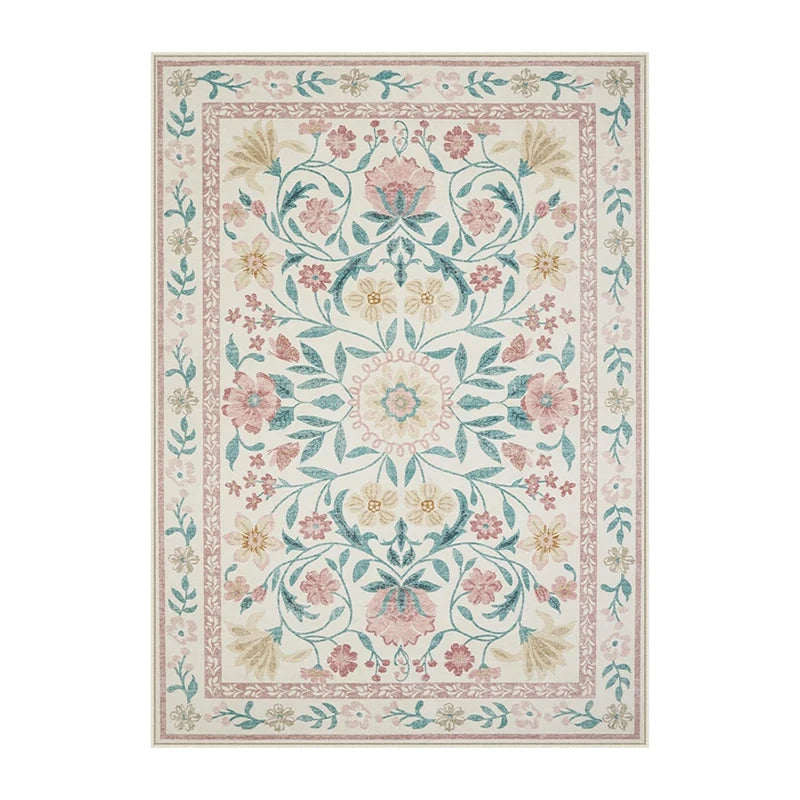 Tapis Floral Doux et Lavable en Machine – Référence : 738495