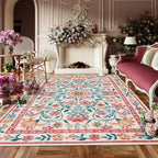Tapis Floral Doux et Lavable en Machine – Référence : 738495