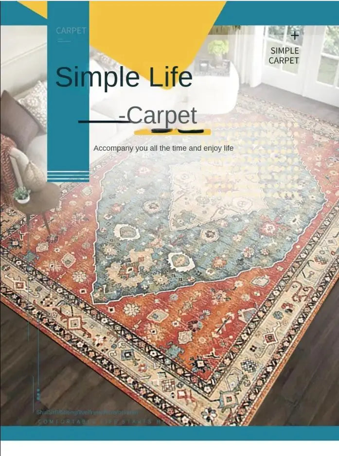 Tapis Bohème / Oriental Velours Lavable et Antidérapant – Référence : 654321