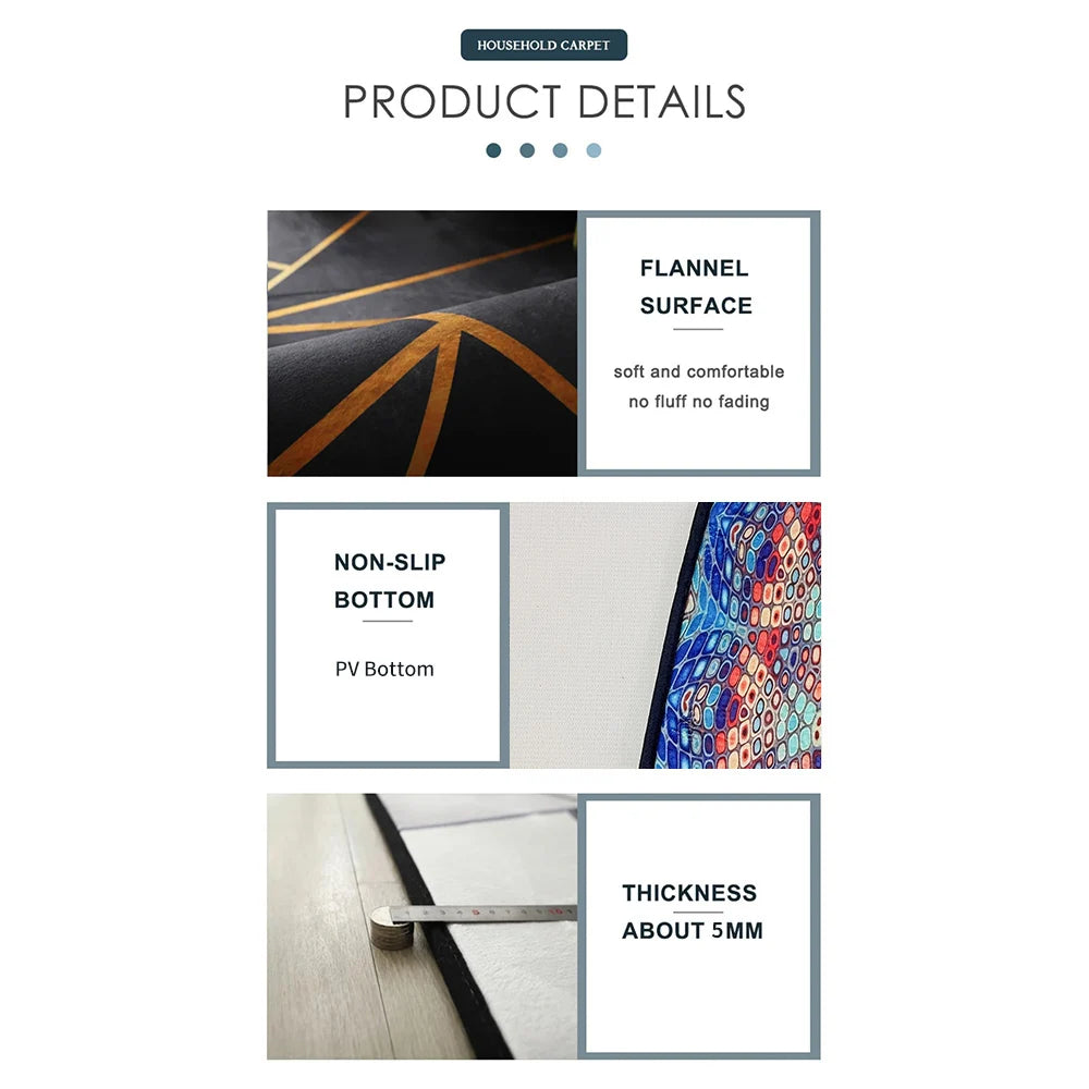 Tapis Bohème / Oriental Antidérapant et Lavable – Référence : 648312