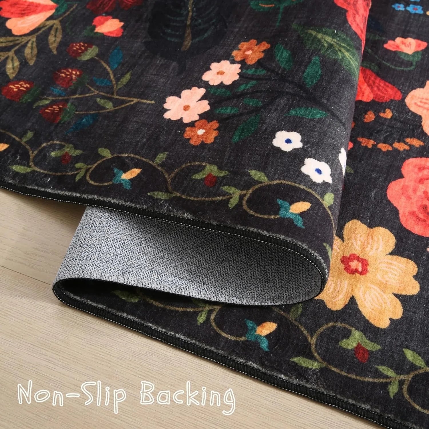 Tapis Floral Rétro Lavable Machine et Doux – Référence : 483216