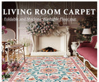Tapis Floral Doux et Lavable en Machine – Référence : 738495