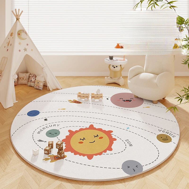 Tapis Rond Enfant Ludique Géométrique - Référence : 104693