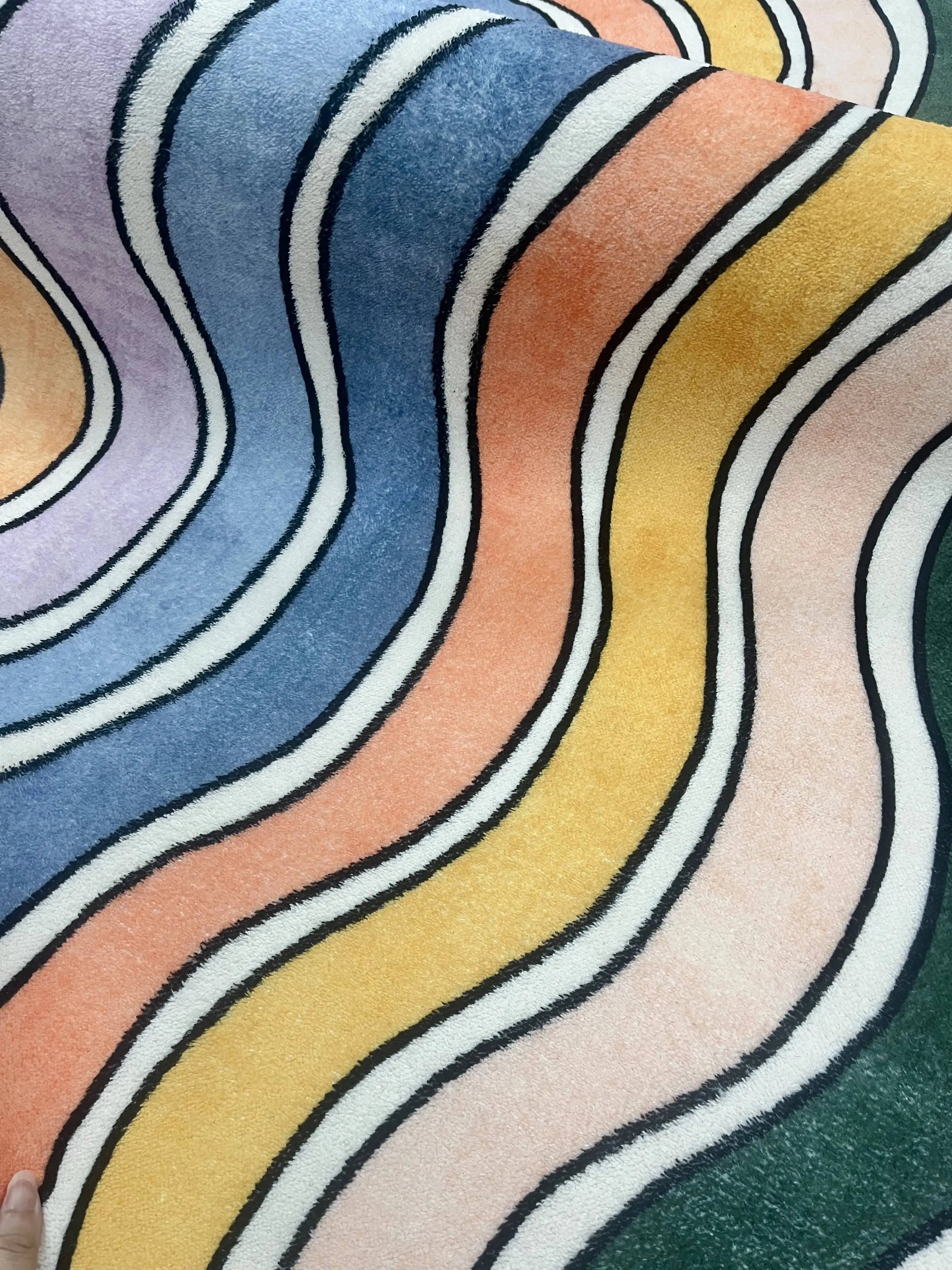 Tapis Géométrique Arc-en-Ciel Doux et Non-Glissant – Référence : 582341