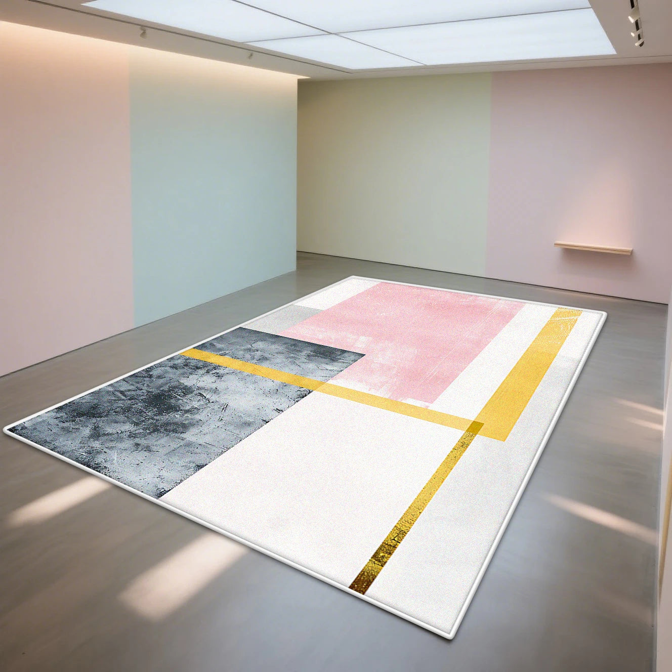 Tapis Géométrique Moderne Antidérapant et Lavable – Référence : 345672