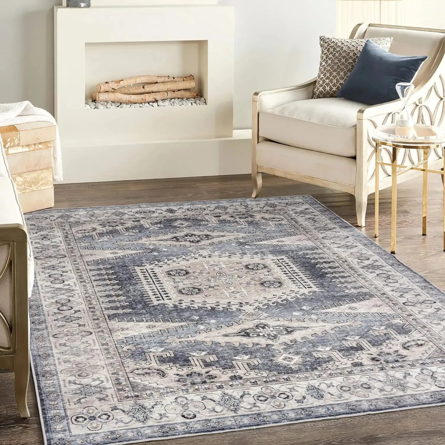 Tapis Bohème / Oriental Vintage et Antidérapant – Référence : 748256
