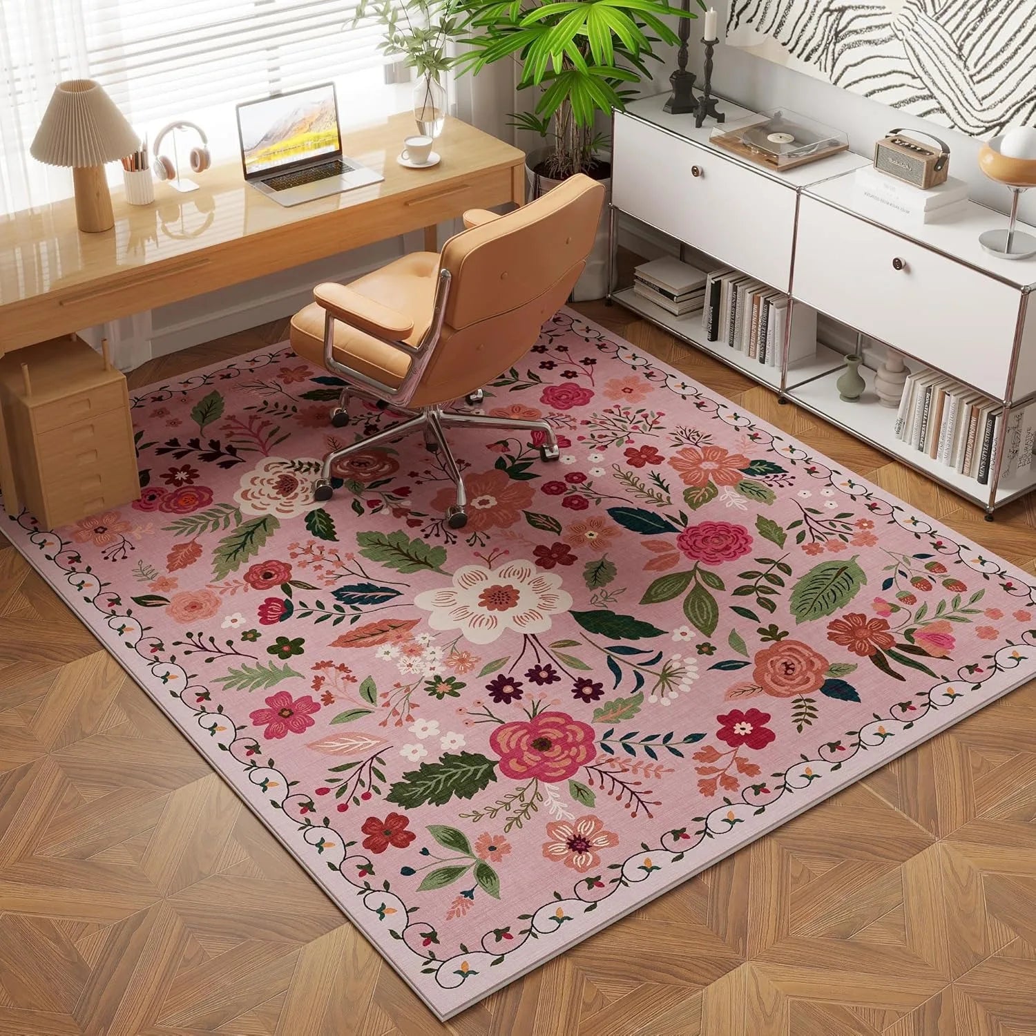Tapis Floral Rétro Doux et Antidérapant – Référence : 582470