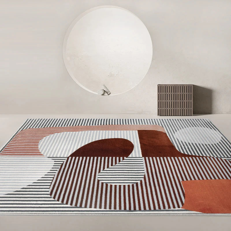 Tapis Géométrique Doux et Lavable en Polyester – Référence : 572964