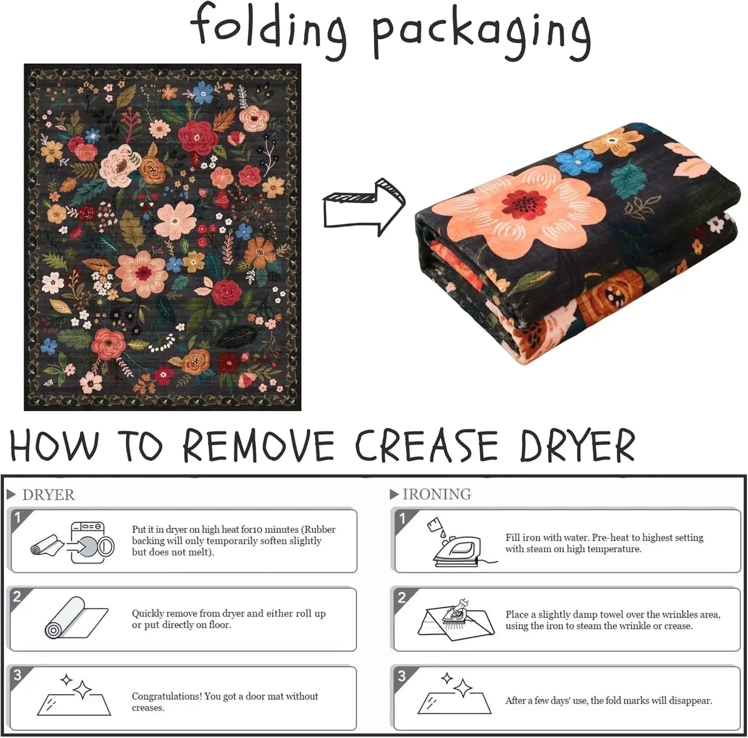 Tapis Floral Doux et Lavable en Machine – Référence : 738495