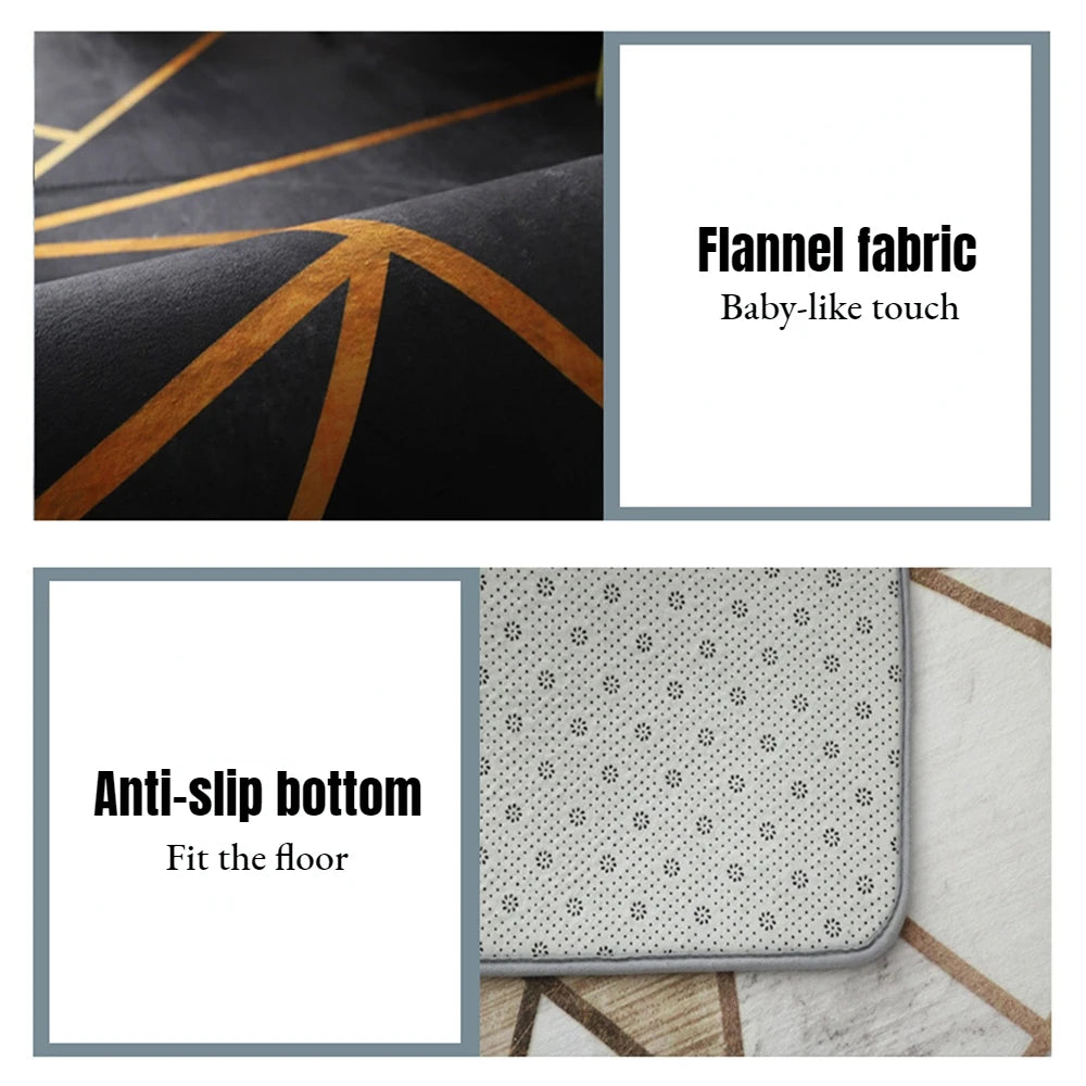 Tapis Géométrique Moderne Antidérapant et Lavable – Référence : 345672