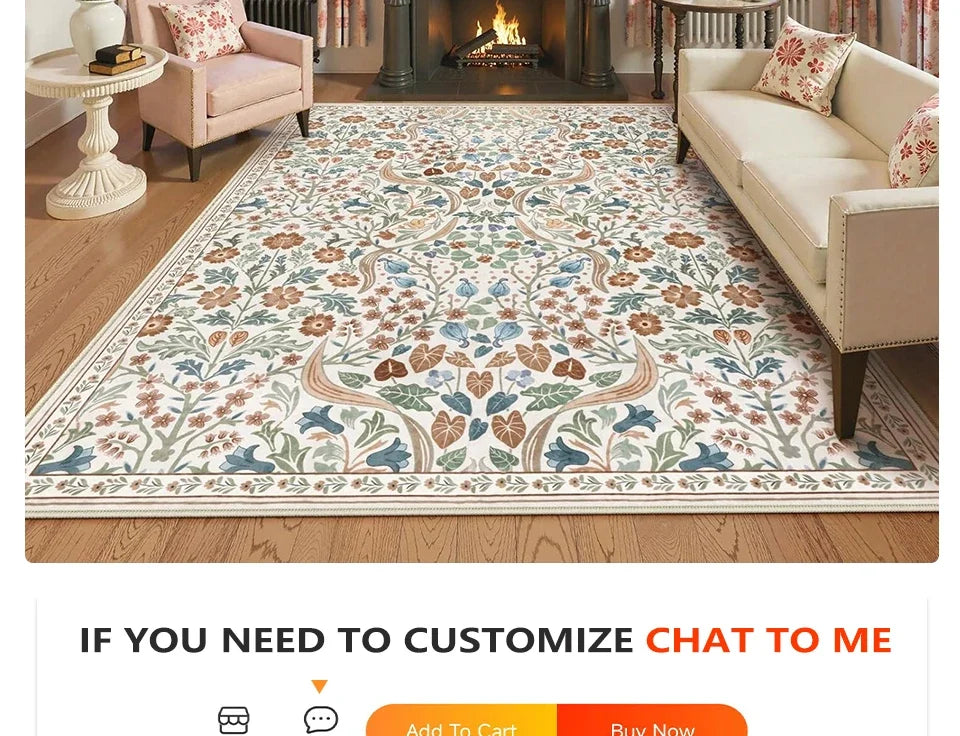 Tapis Floral Coloré et Doux – Référence : 823564