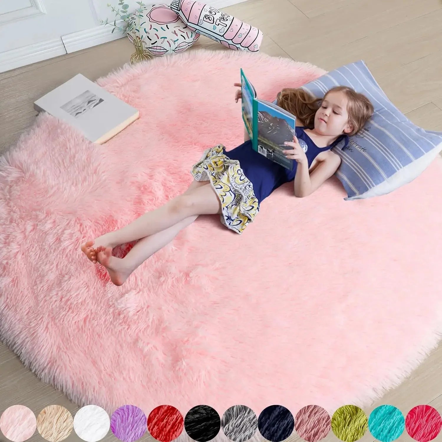 Tapis Rond Confort Rose et Douillet pour Chambre d'Enfant – Référence : 523874