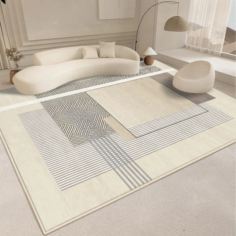 Tapis Géométrique Moderne et Abstrait pour Salon – Référence : 482316