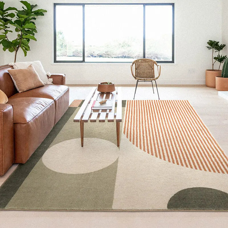 Tapis Géométrique Rayé et Lavable – Référence : 572839