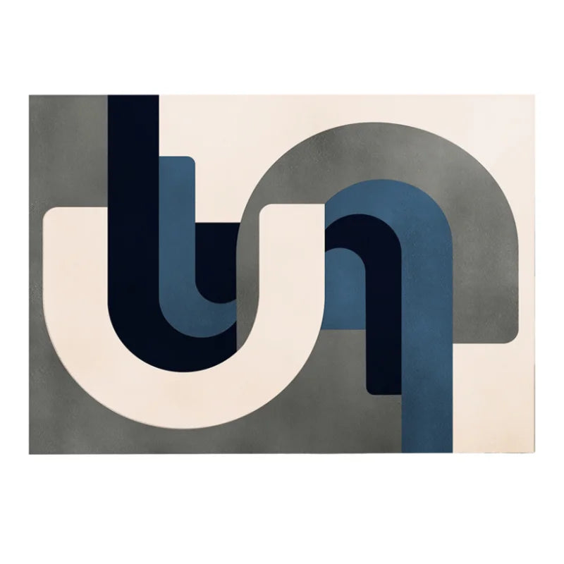 Tapis Géométrique Doux et Strié pour Salon – Référence : 462815