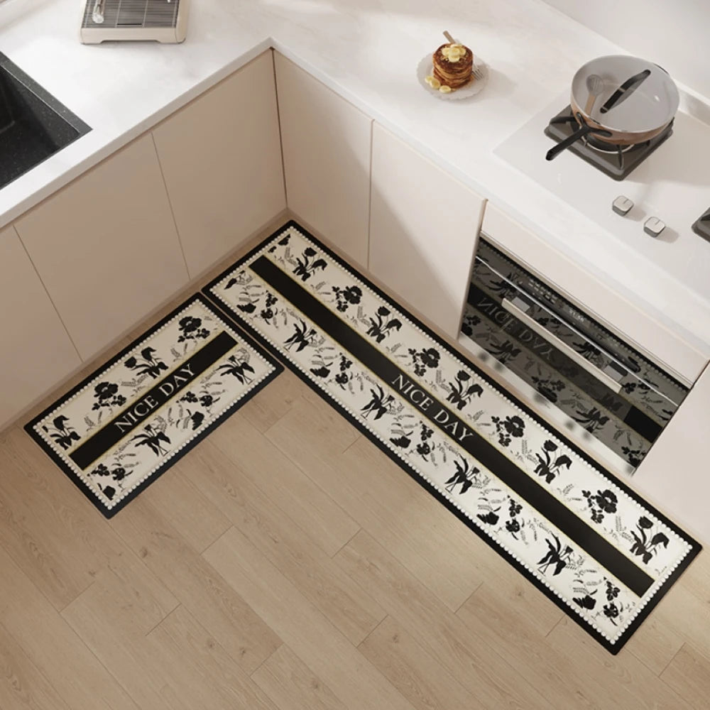 Tapis Cuisine PVC Fleurs Antidérapant – Référence: 104693