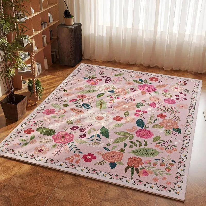 Tapis Floral Rétro Doux et Antidérapant – Référence : 345821