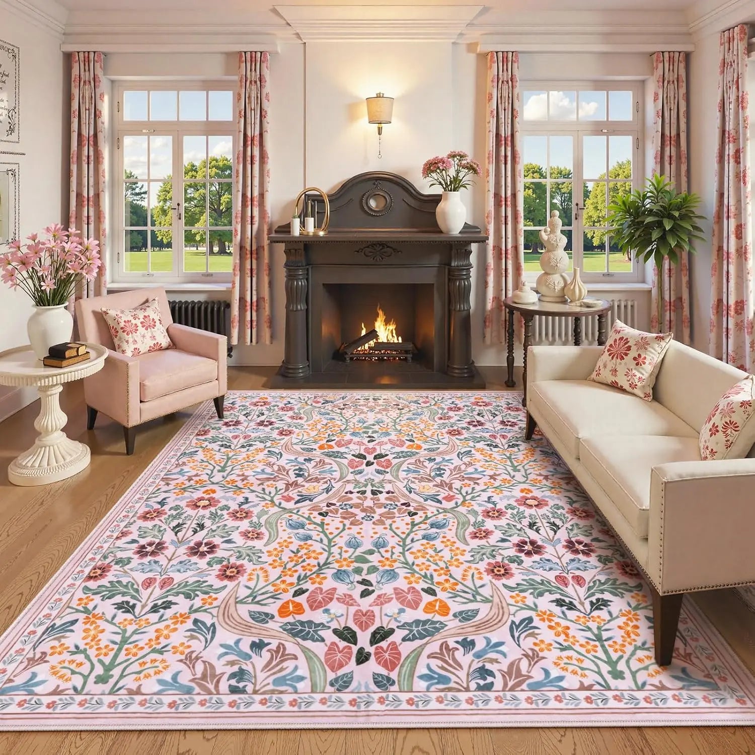 Tapis Floral Coloré et Doux – Référence : 532489