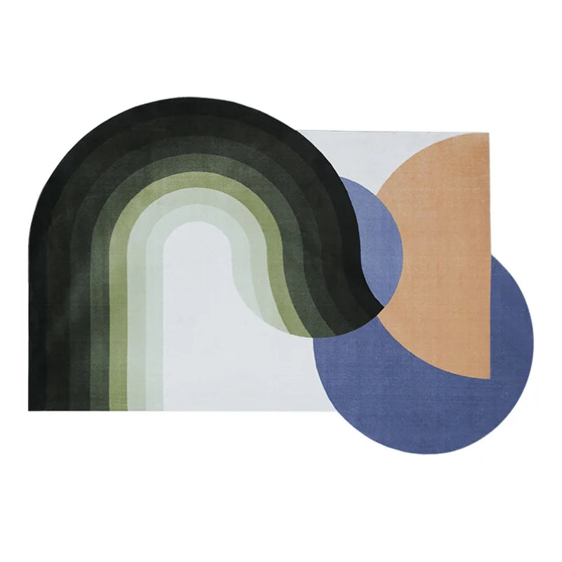 Tapis Géométrique Doux et Strié pour Salon – Référence : 462815