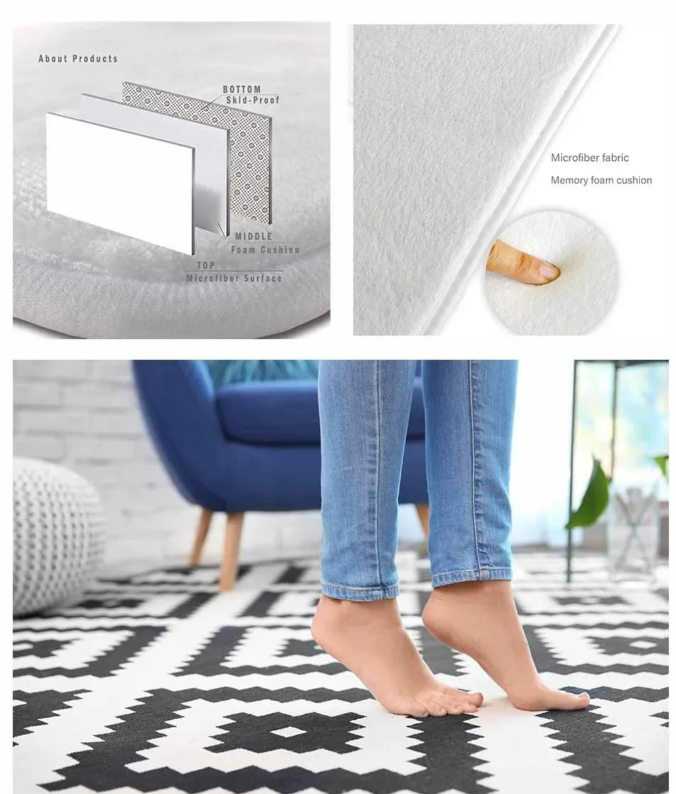 Tapis Géométrique Doux et Antidérapant – Référence : 752483