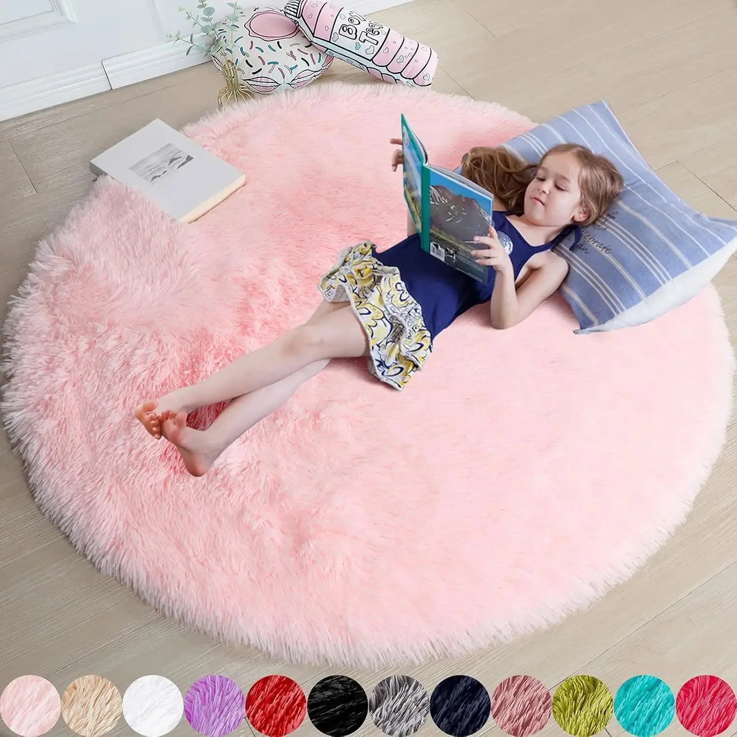 Tapis Rond Confort Rose et Douillet pour Chambre d'Enfant – Référence : 523874
