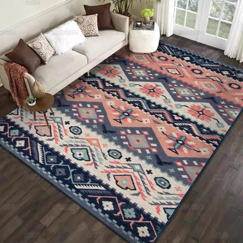 Tapis Bohème / Oriental Velours Lavable et Antidérapant – Référence : 654321