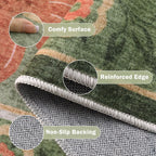 Tapis Floral Rose Rétro et Pratique – Référence : 483721