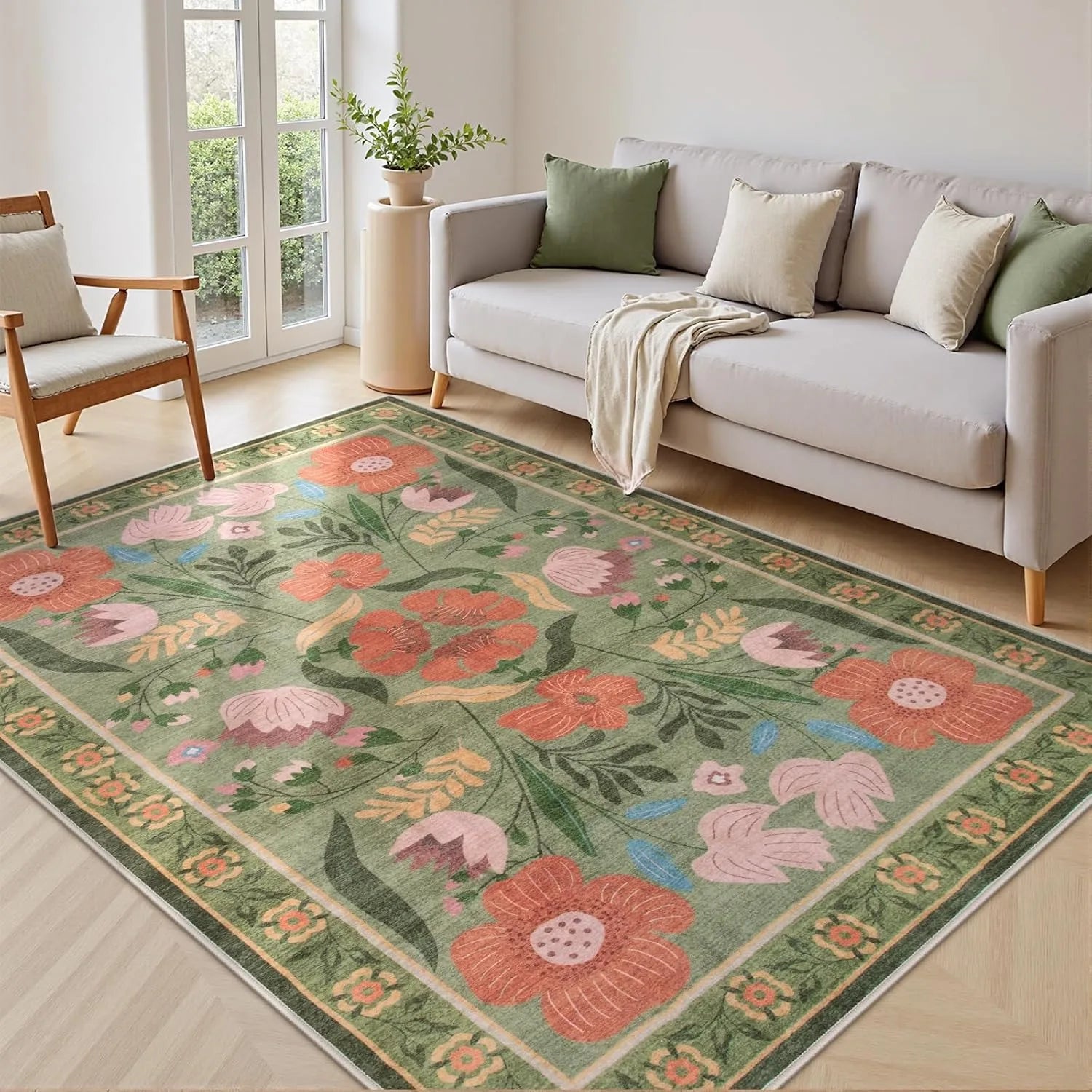 Tapis Floral Rose et Rétro – Référence : 482731