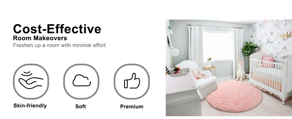 Tapis Rond Confort Doux et élégant pour Chambre Fille – Référence : 374589