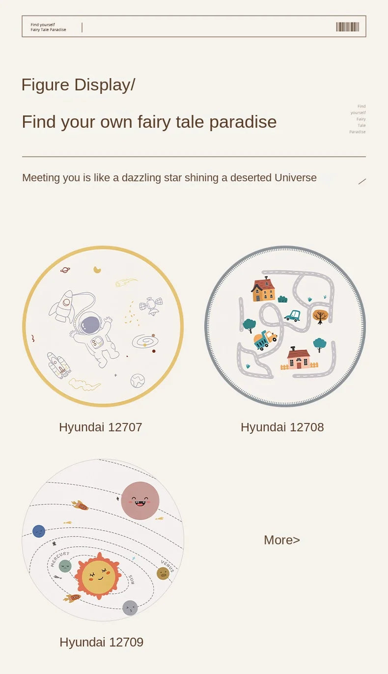 Tapis Rond Enfant – Référence : 104693 Peluche Doux Lavable