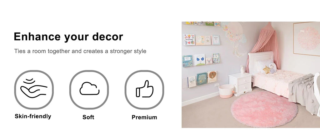 Tapis Rond Confort Doux et élégant pour Chambre Fille – Référence : 374589