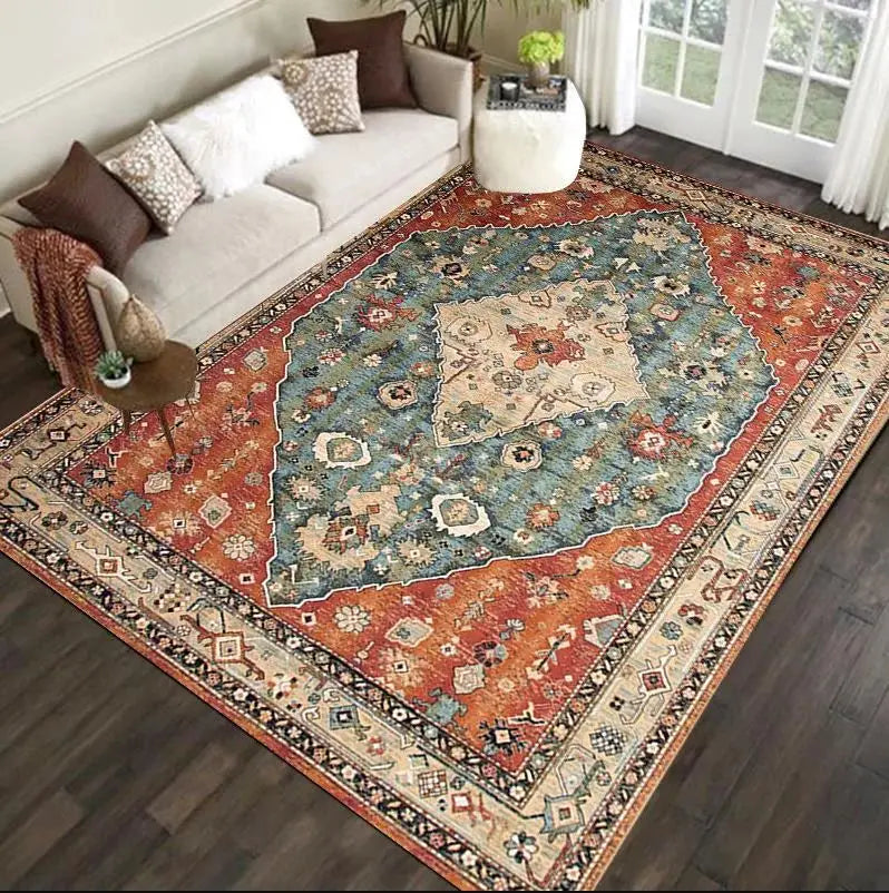 Tapis Bohème / Oriental Velours Lavable et Antidérapant – Référence : 654321