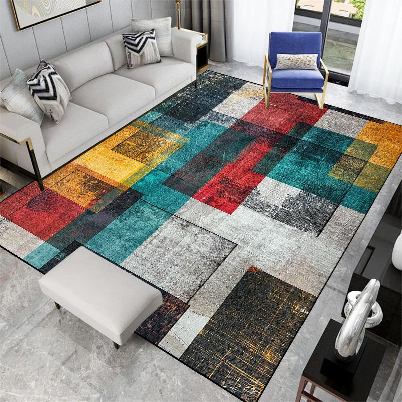 Tapis Géométrique Nordique Doux et Antidérapant – Référence : 583472