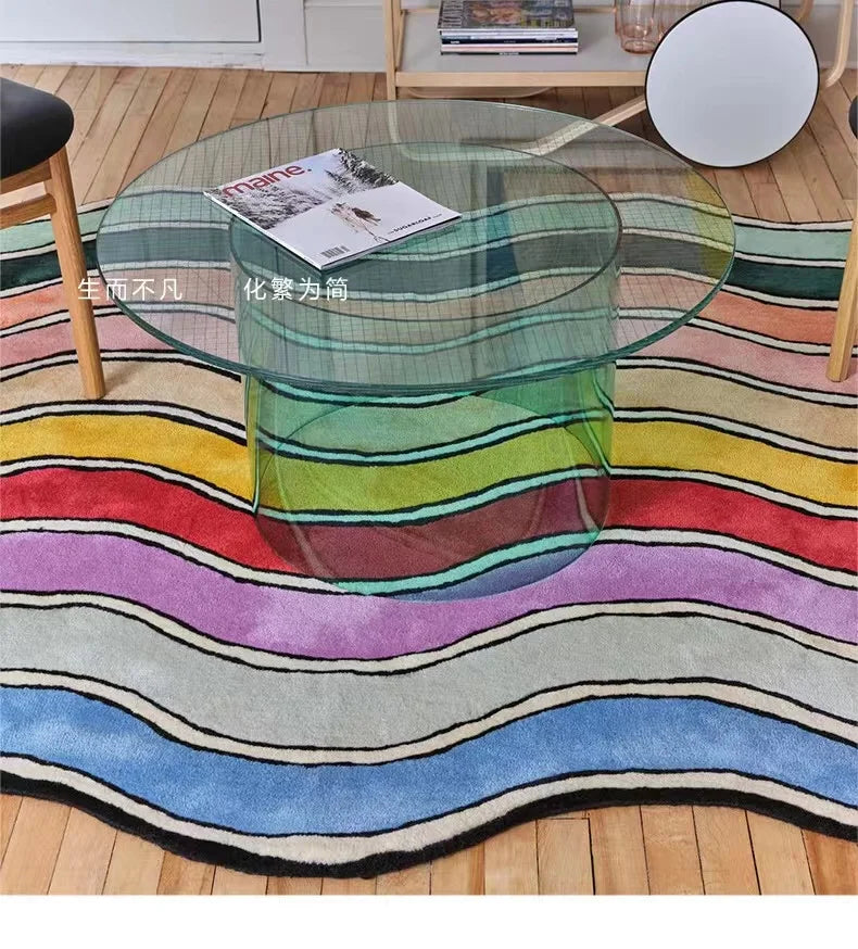 Tapis Géométrique Arc-en-Ciel Doux et Non-Glissant – Référence : 582341