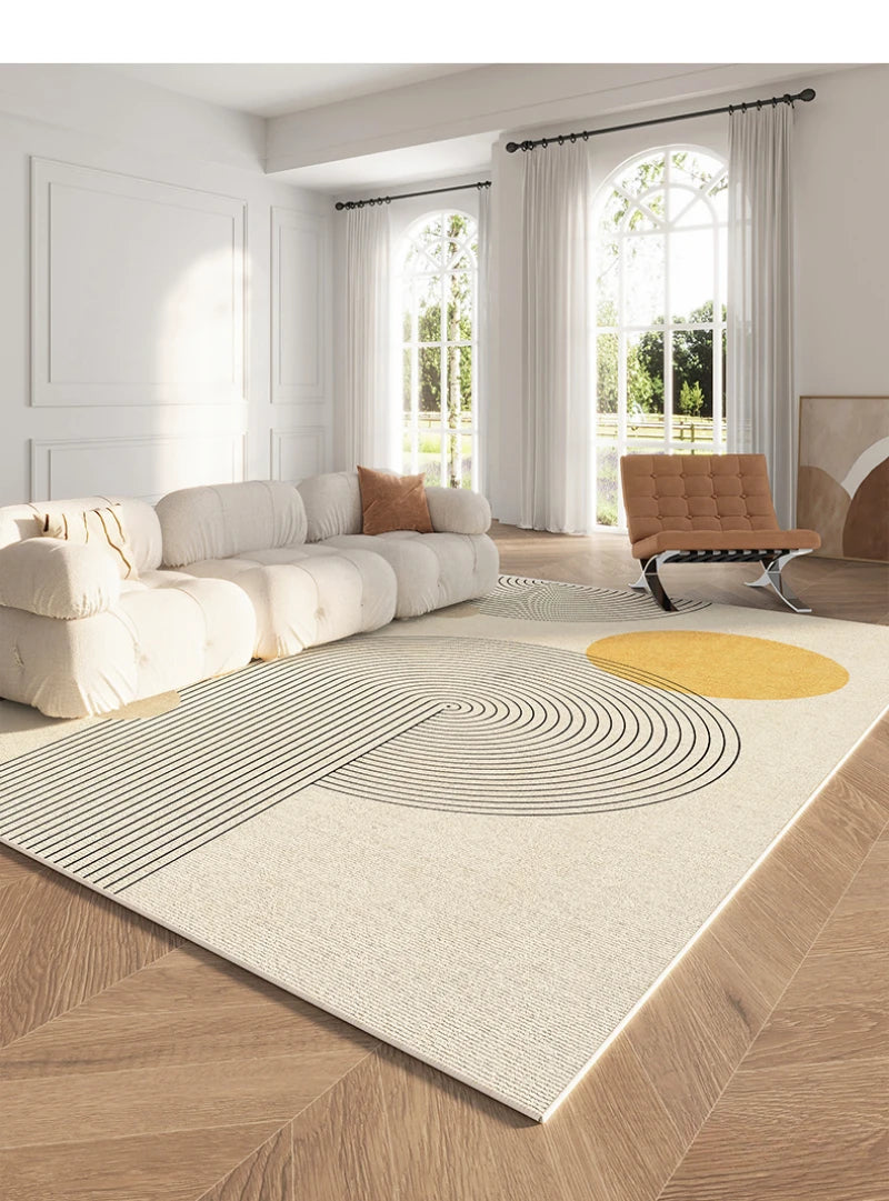 Tapis Géométrique Minimaliste et Lavable – Référence : 583216
