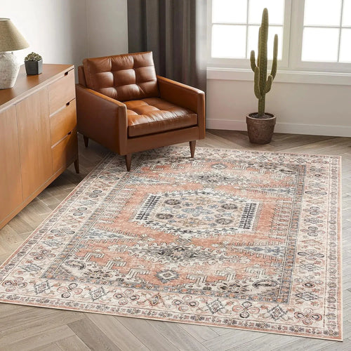 Tapis Bohème / Oriental Antidérapant et Lavable – Référence : 648312