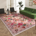 Tapis Floral Rétro Lavable Machine et Doux – Référence : 483216