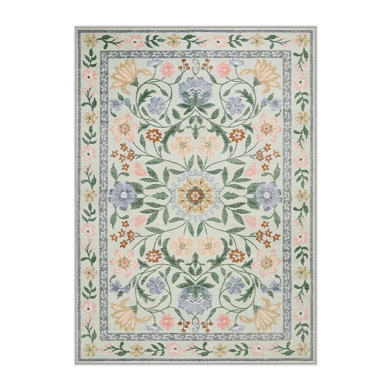 Tapis Floral Doux et Lavable en Machine – Référence : 738495