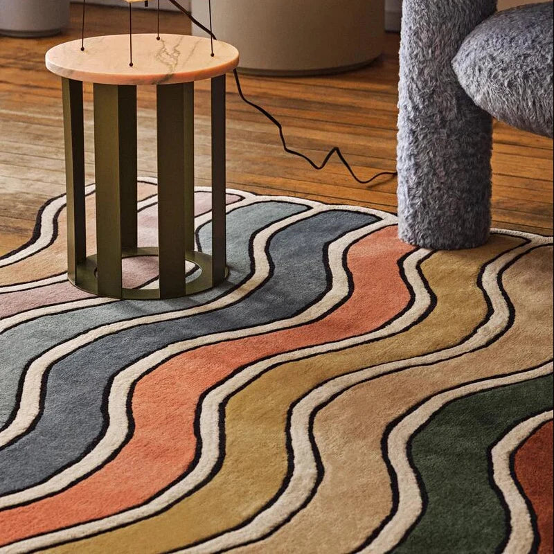 Tapis Géométrique Arc-en-Ciel Doux et Non-glissant – Référence : 672894