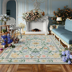 Tapis Floral Doux et Lavable en Machine – Référence : 738495