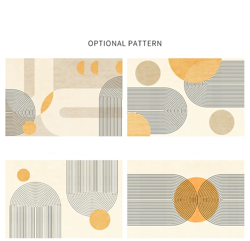 Tapis Géométrique Minimaliste et Lavable en Machine – Référence : 763421