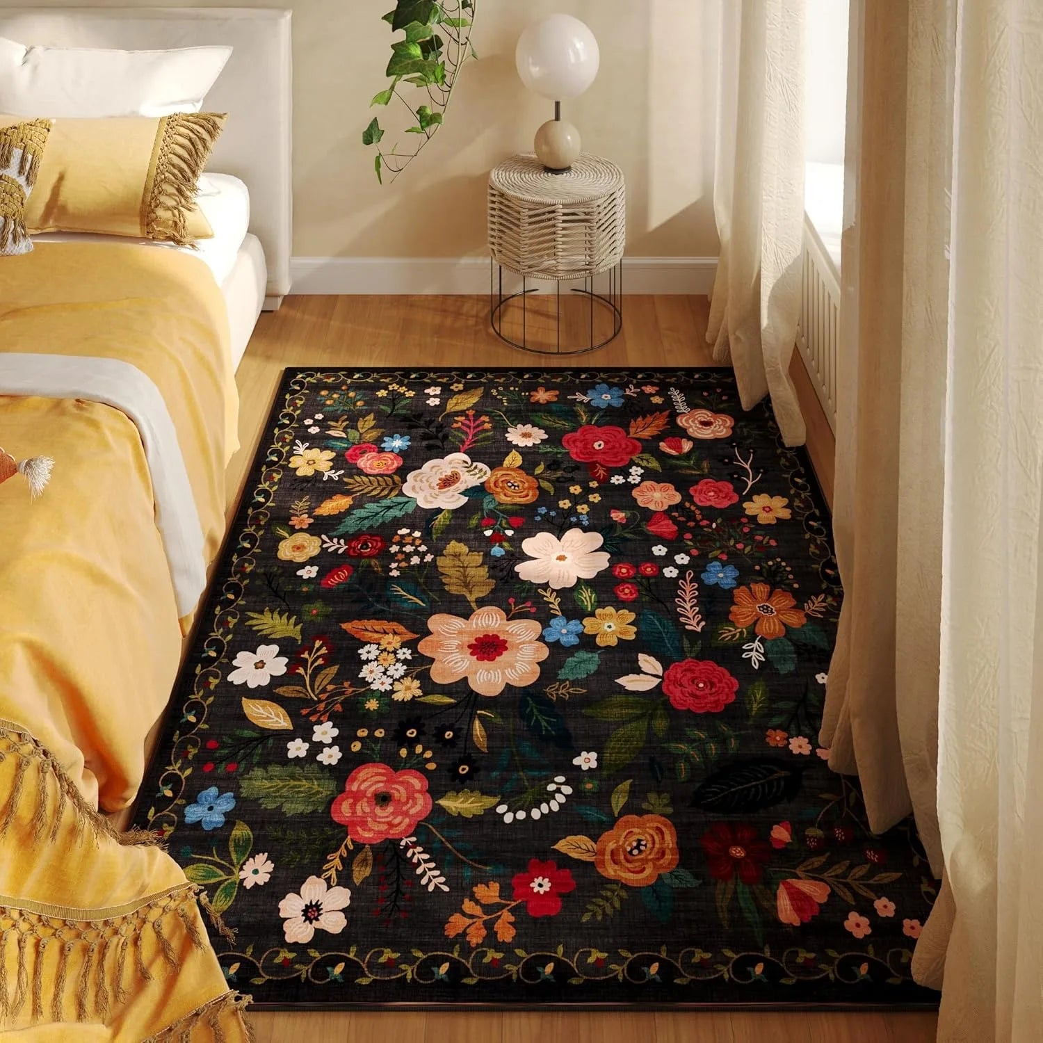 Tapis Floral Rétro Doux et Antidérapant – Référence : 582470