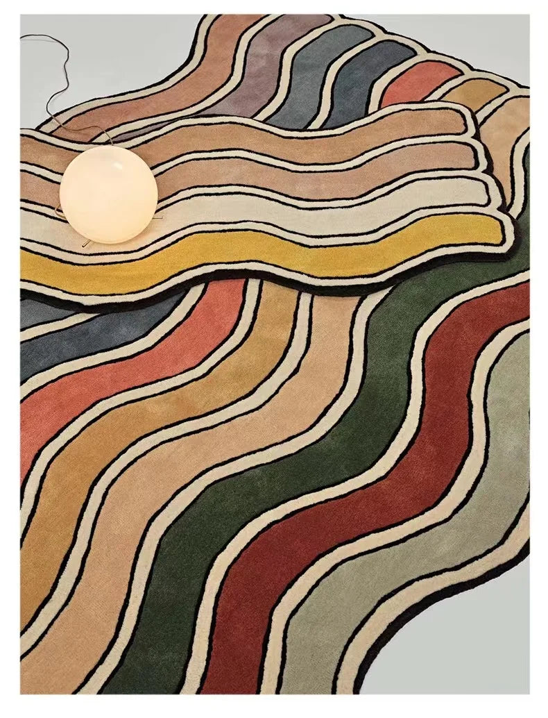 Tapis Géométrique Arc-en-Ciel Doux et Non-Glissant – Référence : 582341